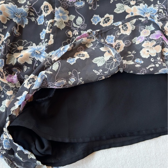 Free People Floral Chiffon High Rise Lined Shorts Size 8 - Picture 7 of 13